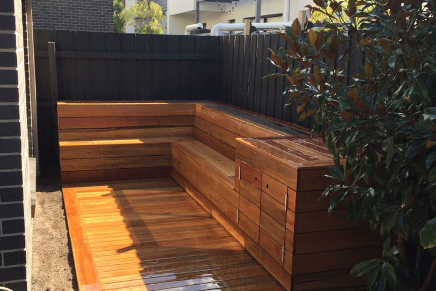 Backyard Yard Deck With Day Seat